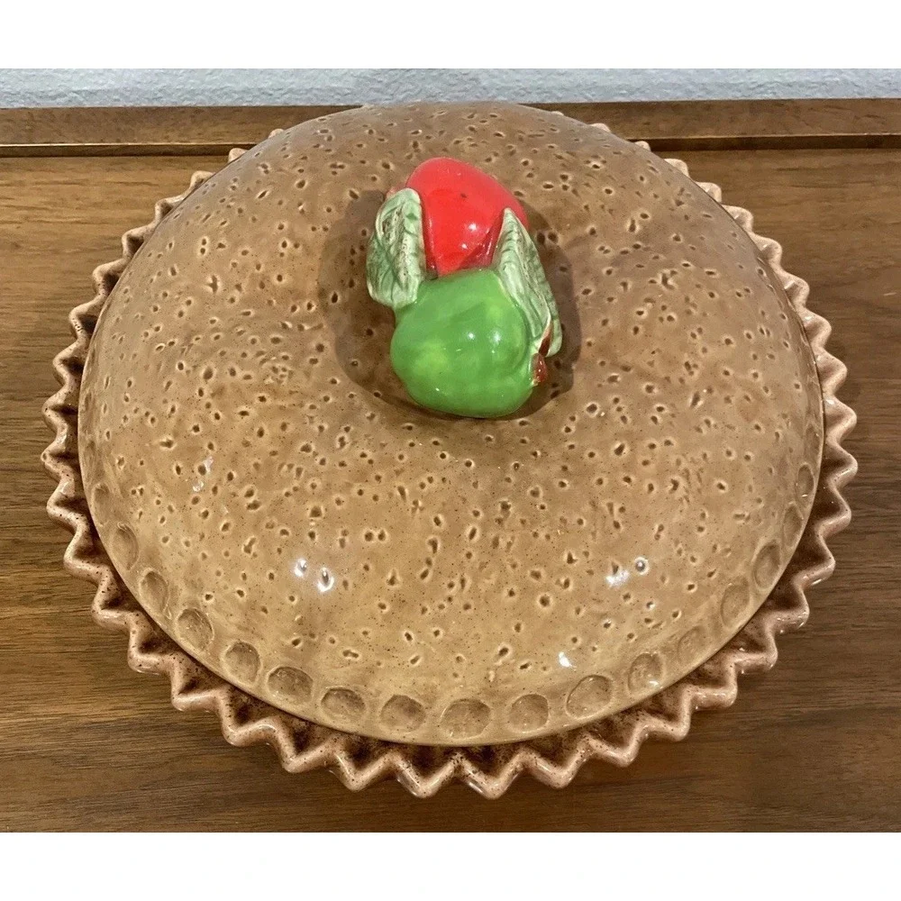 Vintage Country Apple Pie Plate Keeper Made‎ In Japan